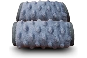 DODO NICI car seat Strap Cover for Baby, seat Belt Cover Cushion, Belt Pads fit Baby Carrier/Pushchair/Stroller, Cozy Peace Dotted Minky, Solid Grey