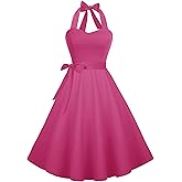 Hanpceirs Casual Sundress for Women Halter Retro Vintage Cocktail Dresses 2026 Spring Dress