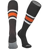 PEAR SOX Striped OTC Baseball, Softball, Football Socks (B) Brown, White, Orange