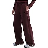 Nike Sportswear Phoenix Plush Women's High-Waisted Wide-Leg Cozy Fleece Pants (Burgundy Crush/Sail)