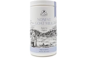 Mt. Capra Non-Fat Goat Milk | Powder from Non-GMO, Grass-Fed Goats, Creamy, Great Tasting, Easy to Digest, A2 Milk | 16 Servings - 1 Pound