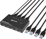 Lodokdre 4-Port USB 3.0 KVM Switch with Controller Keyboard Mouse Printer view 8