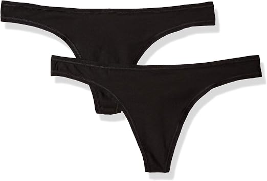 black cotton thong
