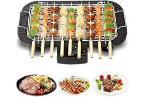 Electric Tabletop Grill, 1500W Teppanyaki Grill Hot Plate with 5 Gear Temperature Adjustment, Portable Indoor Smokeless Elect