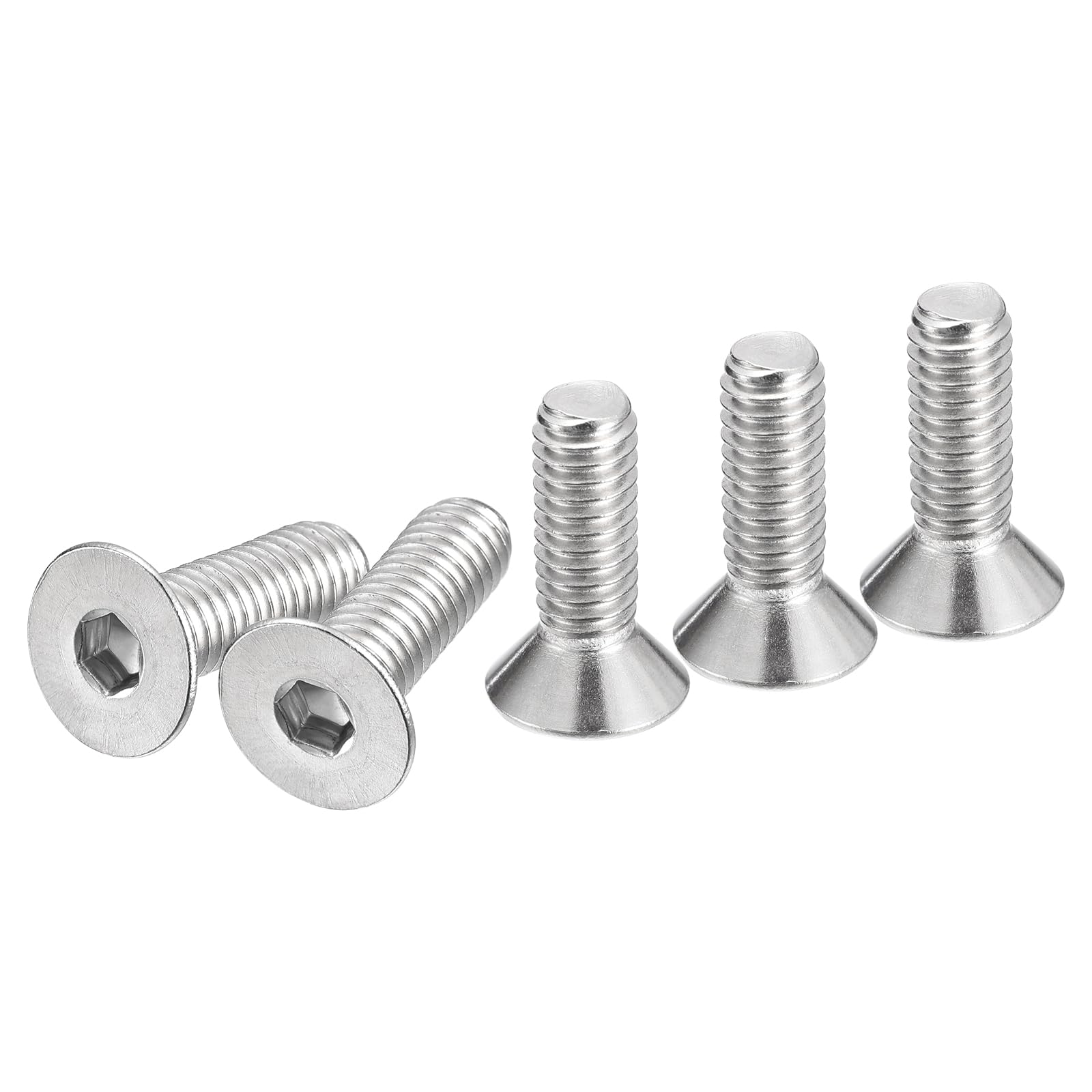 DTGN 5/16-18 x 1" Flat Head Socket Cap Screws, 20 Pack 304 Stainless Steel Hex Socket Flat Head Screws, Full Thread, Countersunk Bolts