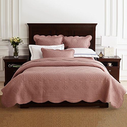 Calla Angel CAQTCTQMA_SGDN Sage Garden Luxury Pure Cotton Quilt,Marsala,Queen