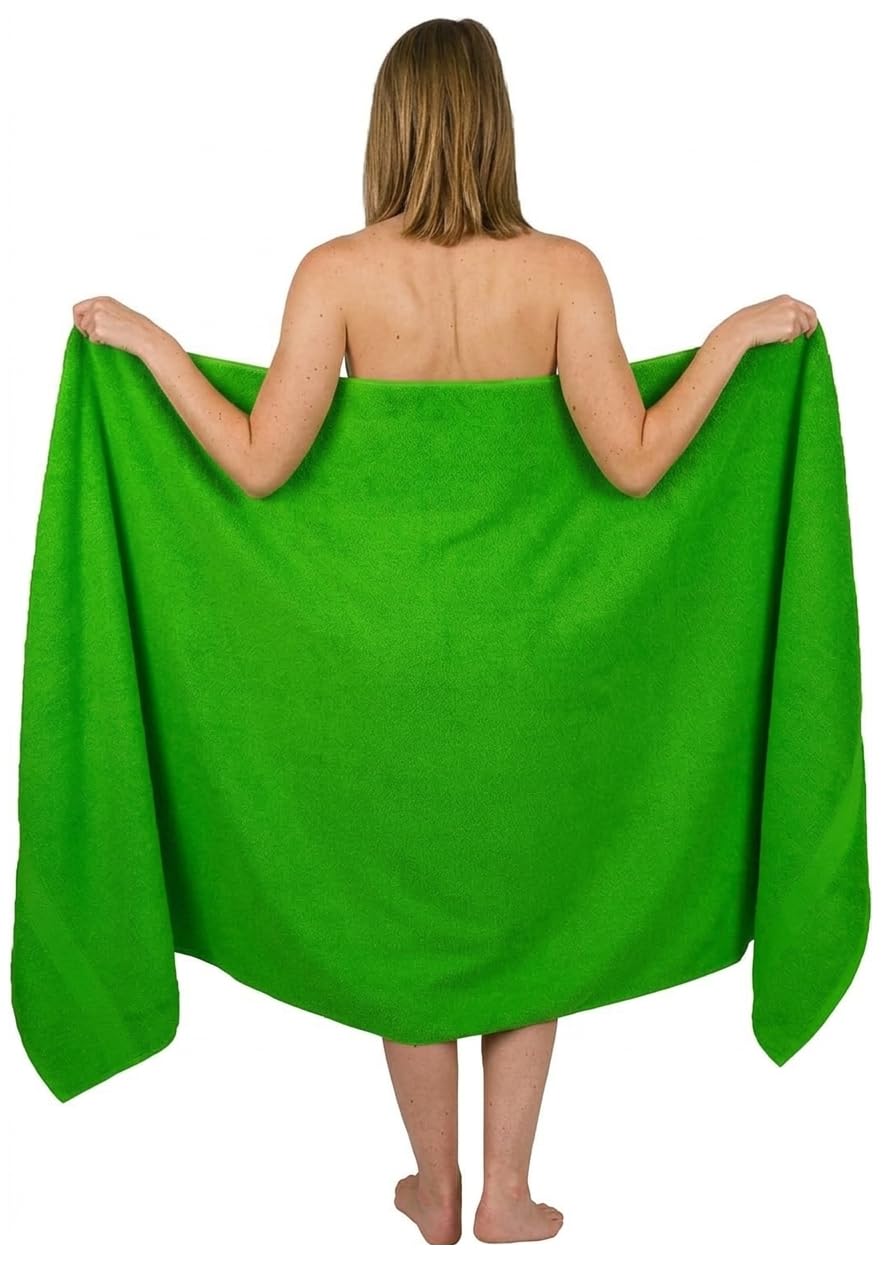 Wholesale Trade Dealz Extra Large Bath Sheet 100 x 200 cm Super Jumbo Big Bath Sheets Towels Beach Body Wrap XL Bath Towels 600-GSM (Lime Green)