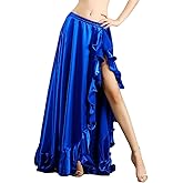 ROYAL SMEELA Belly Dance Costume for Women Belly Dancing Skirts Slit Ruffle Maxi Skirt Dance Dress Bellydance Dancer Outfit