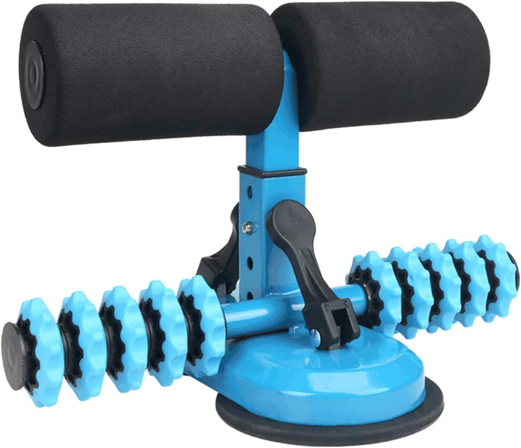 Natwind Portable Sit-up Assistant Equipment Bar for Floor Upgraded Double Suction Cup and Rod with 4 Adjustable Heights Abdominal Muscle Fitness Device for Home Travel (Blue) : Sports & Outdoors