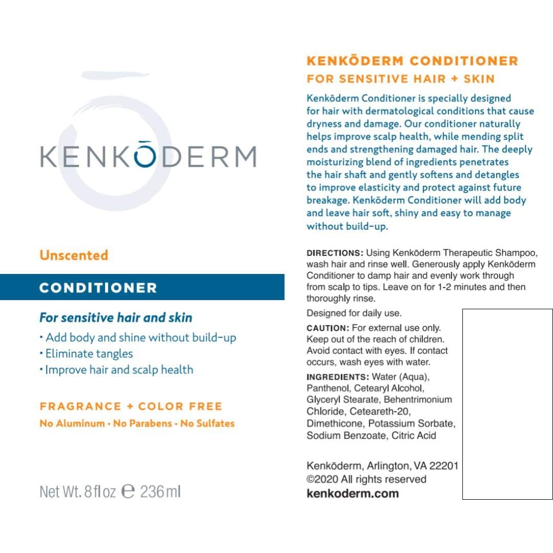 Kenkoderm Psoriasis Conditioner for Sensitive Hair & Skin with 3 Percent Salicylic Acid, Anti-Dandruff Deep Moisturizer for Itchy or Dry Scalp Relief, Color & Fragrance Free, 8-Ounce Tube