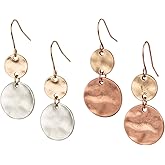 SPUNKYsoul Boho Disc Light Weight Earrings 2 Pack for Women