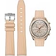 Bands for Moonswatch Watch Rubber for Omega x Swatch MoonSwatch 20mm Rolex Seiko Watch Silicone Men with Stainless Steel Replacement Bracelet Original Bracelet Omega x Swatch MoonSwatch Speedmaster