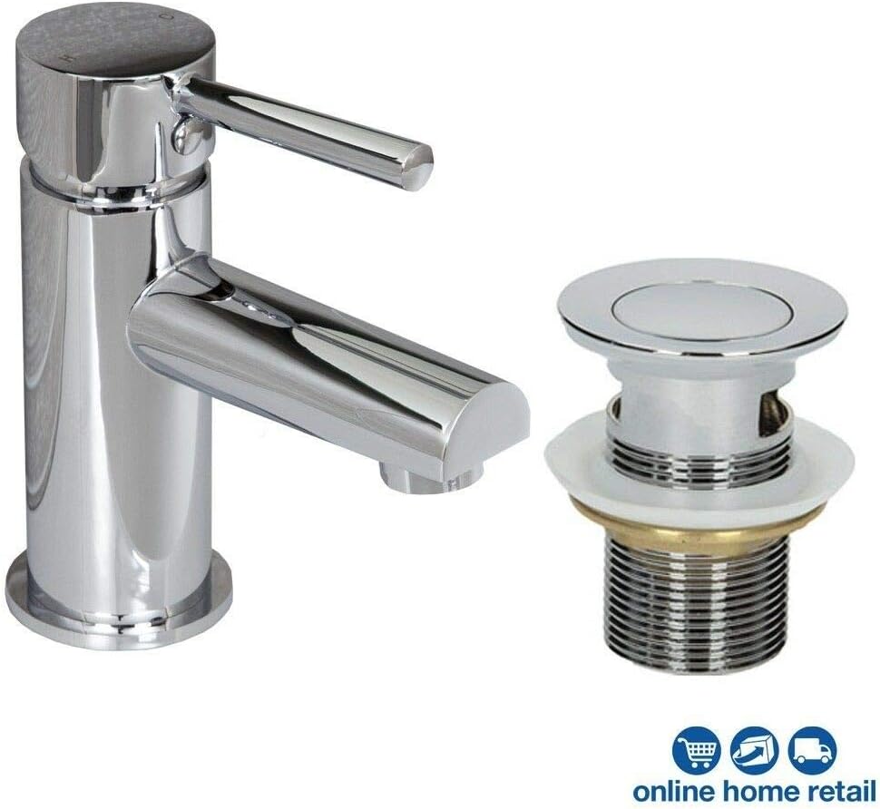 Modern Cloakroom Bathroom Round Mini Mono Basin Mixer Tap Brass Single