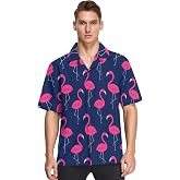 visesunny Mens Casual Button Down Short Sleeve Hawaiian Shirt Aloha Shirt