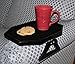 WOODEN CLIP ON ARM TABLE WITH PROTECTIVE LIP - BLACK BY JUMBL