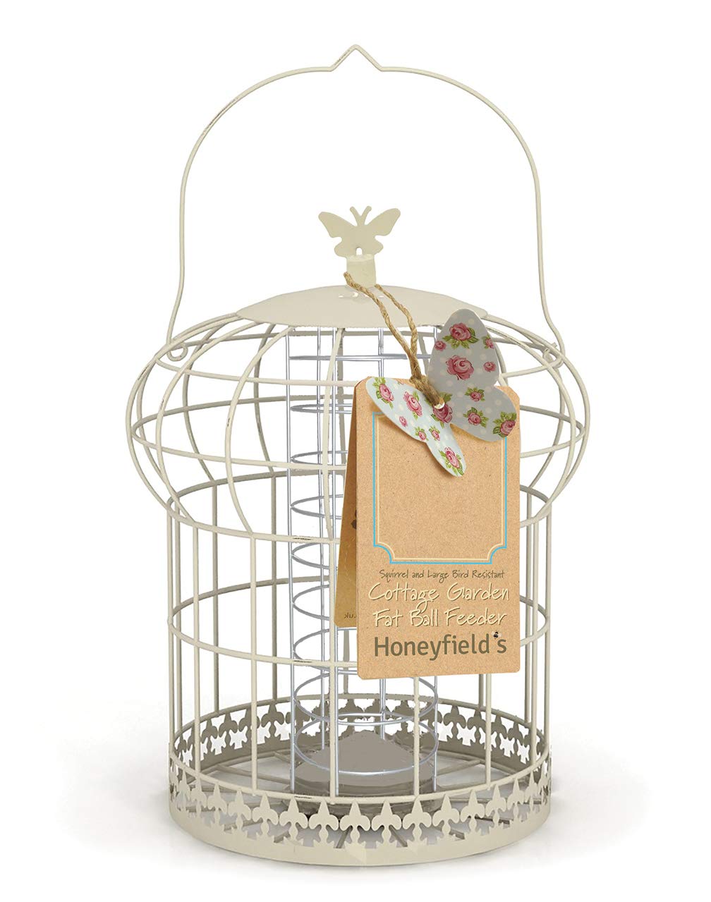 Honeyfields 71486197 Hanging Squirrel Proof Wild Bird Fatball Suet Feeder. all year round use in the outdoors & garden. Ideal for Feeder Poles & Hanging From Trees, 28.0 cm*20.0 cm*20.0 cm