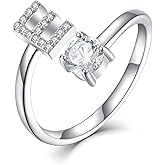 STARCHENIE Adjustable Initial Ring for Women 925 Sterling Silver Letters A-Z 26 Alphabet Rings Size 7