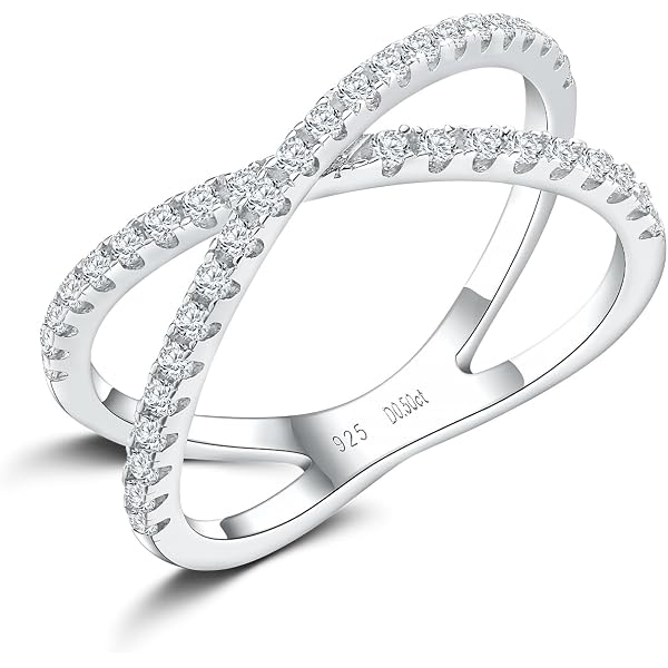 Princess Cut Stackable Ring - 925 Sterling Silver Eternity Band With Cubic Zirconia