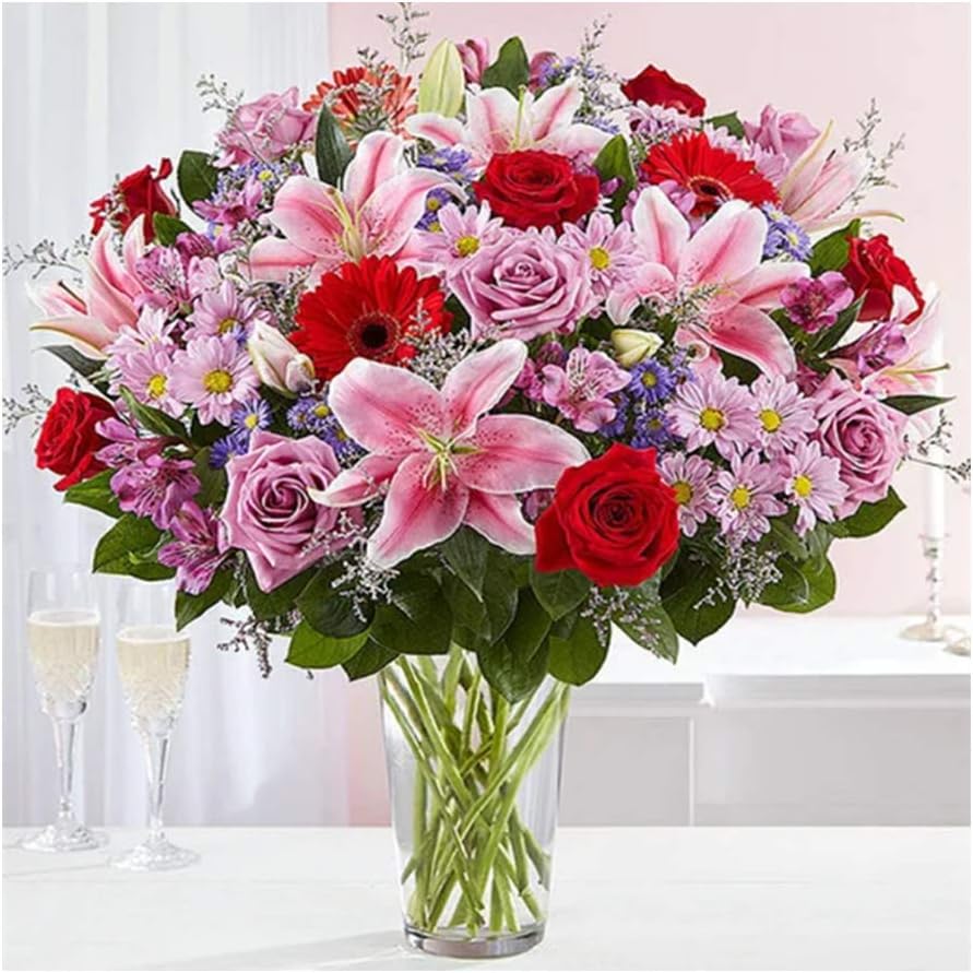 KUKALE Diamond Painting - Flower Bouquet DIY 5D Full Drill for Adults and Beginner Embroidery Arts Craft Home Decor