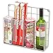 EZOWare Wall and Cabinet Door Mount Kitchen Wrap Organizer Rack Holder for Organizing Food Storage Bags, Aluminum Foil, Plastic Wrap, Wax Paper, Metal Silver