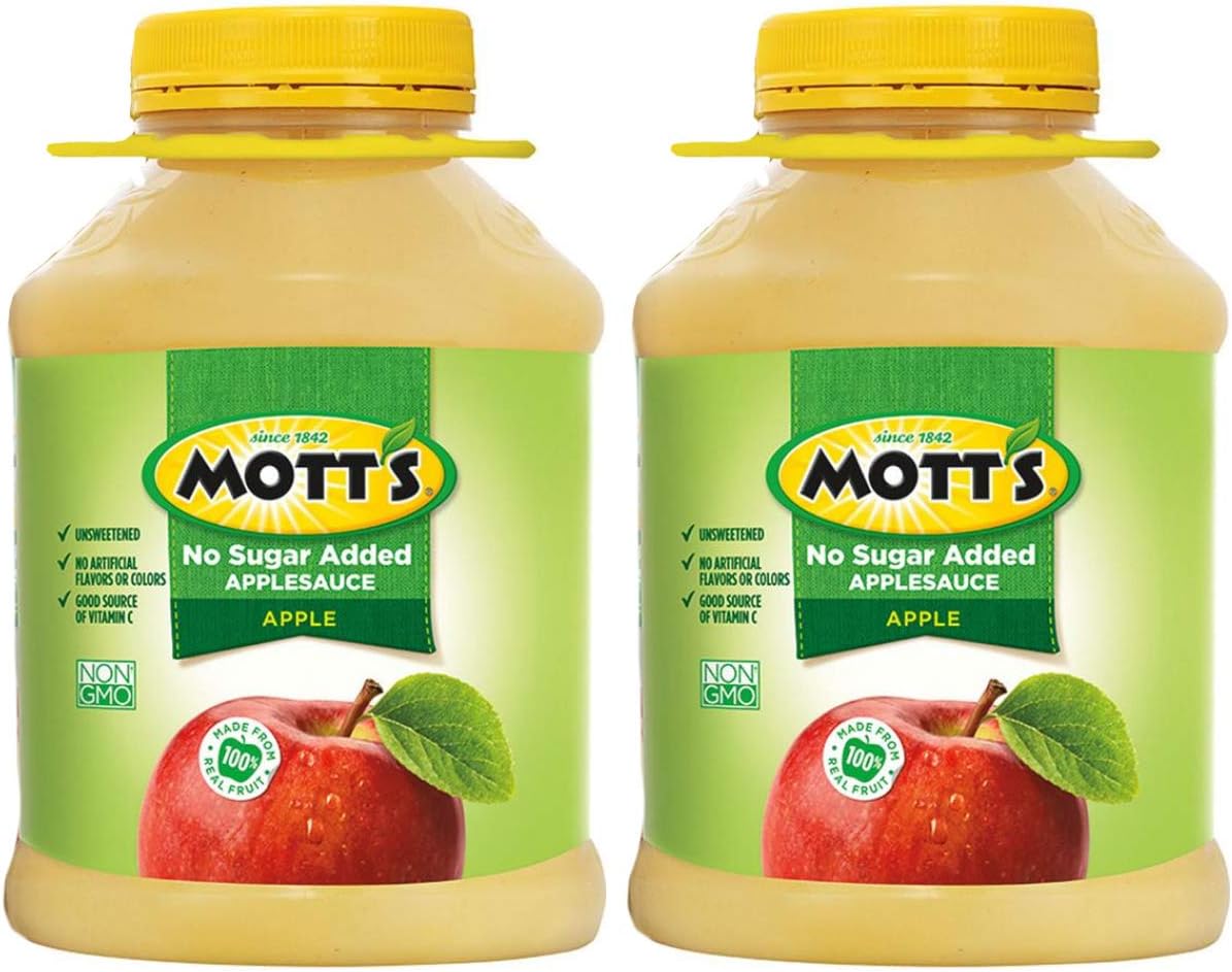 Mott's Unsweetened Non-GMO Natural Applesauce Made from 100% Real Fruit - 2 Count (46 oz)