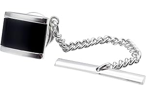 HAWSON Tie Pins Tie Tacks for Men with Chain, Mens Jewelry or Accessories for Wedding Birthday Anniversary Christmas Valentine's Day