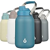 BJPKPK Half Gallon Insulated Water Bottles, 64oz Water Jug with Metal Handle & BPA Free Spout Lid, Dishwasher Safe Flasks, Large Stainless Steel Gym Sport Jugs, Navy Blue