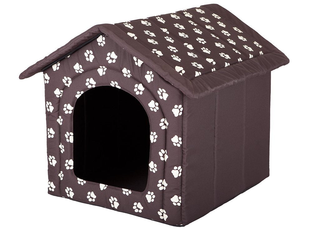 Hobbydog Dog House, Size 2, Brown with Paws