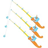 Timisea 3 Pcs Fishing Rod Pole Pool Toy, Magnetic Fishing Game for Kids Bath Toy, Educational Learning Toys, Bathtime Toys for Boys, Plastic Floating Fish Fishing Pool Toy for Kids