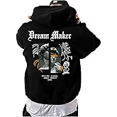 SHENHE Men's Oversized Graphic Hooded Sweatshirt Letter Figure Print Hoodie Pullover Top