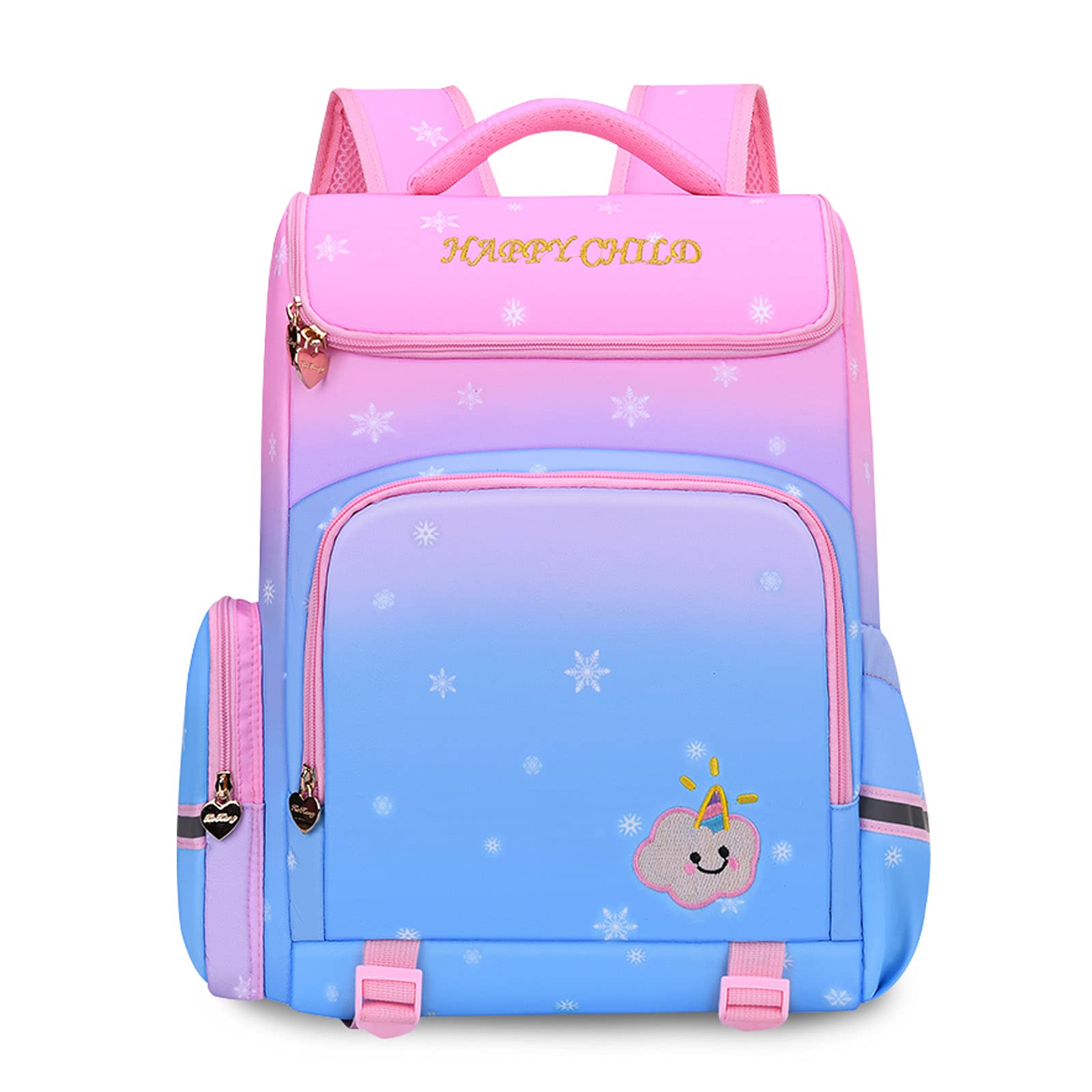 FANDARE School Bags Children's Backpacks Galaxy Bookbag Girls Boys Primary School Daypacks Student Lightweight Kids Bag for Daughter Son Campus Travel Hiking Backpack Waterproof Polyester Light Blue