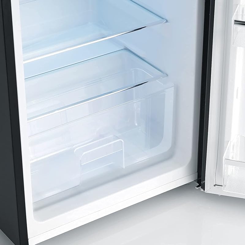 - Frigorífico combi retro de 206 L, frigorífico y congelador combinado de 2 puertas, altura 146 cm, bajo consumo y silencioso, negro, RKG 8932