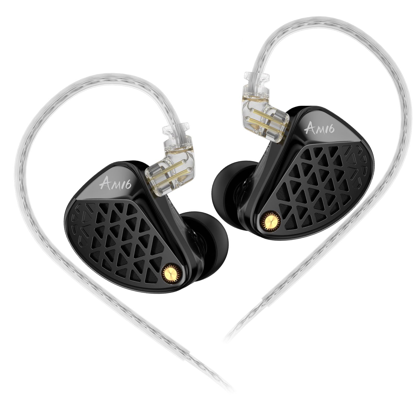 Photo 1 of KZ AM16 in Ear Monitor Headphones 16BA Drivers HiFi IEM Earphones High Clarity Gaming Earbuds Clarity in All Frequency Stereo Sound Comfortable Headphones for Musicians (Deep Base, Nomic)