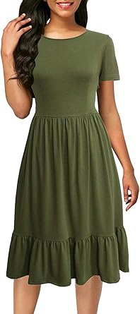 short sleeve midi summer dresses