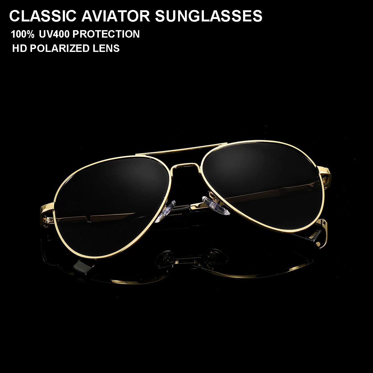 Gleyemor Polarized Aviator Sunglasses for Small Face Women and Men, 52MM Small Aviators 100% UV Protection