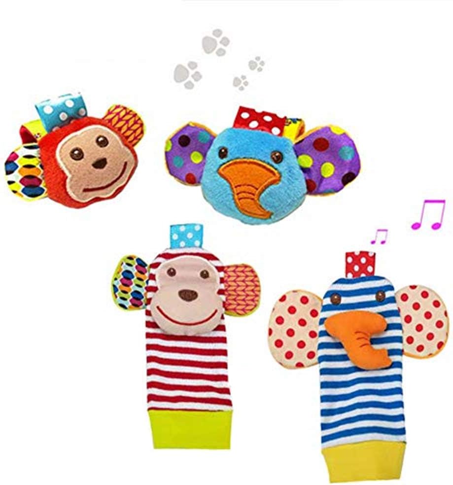 Oyfel Chien Jouet En Peluche Education Pour Bebe 0 6 Mois 2pcs Poignet Et 2pcs Chaussettes Jouet Deveil Chaussette Et Poignet Hochet Petit Animal Pour Bebe Hochets Jouets D Eveil Safeguardsoftwash Com