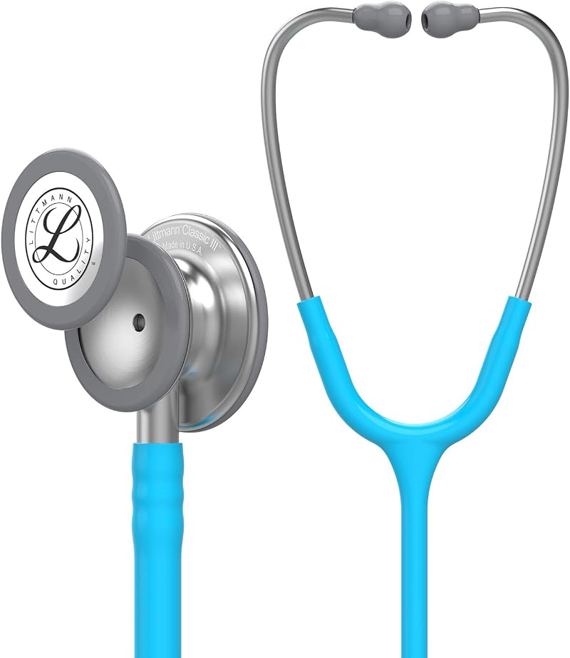 Littmann Classic III Monitoring Stethoscope Turquoise Tube 27 inch 5835
