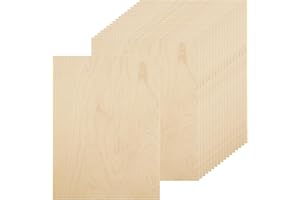 Acrux7 18 PCS Baltic Birch Plywood 16 x 12 x 1/8 Inch 3mm Plywood Unfinished Wood Pieces Blank Panels Natural Birch Sheet for