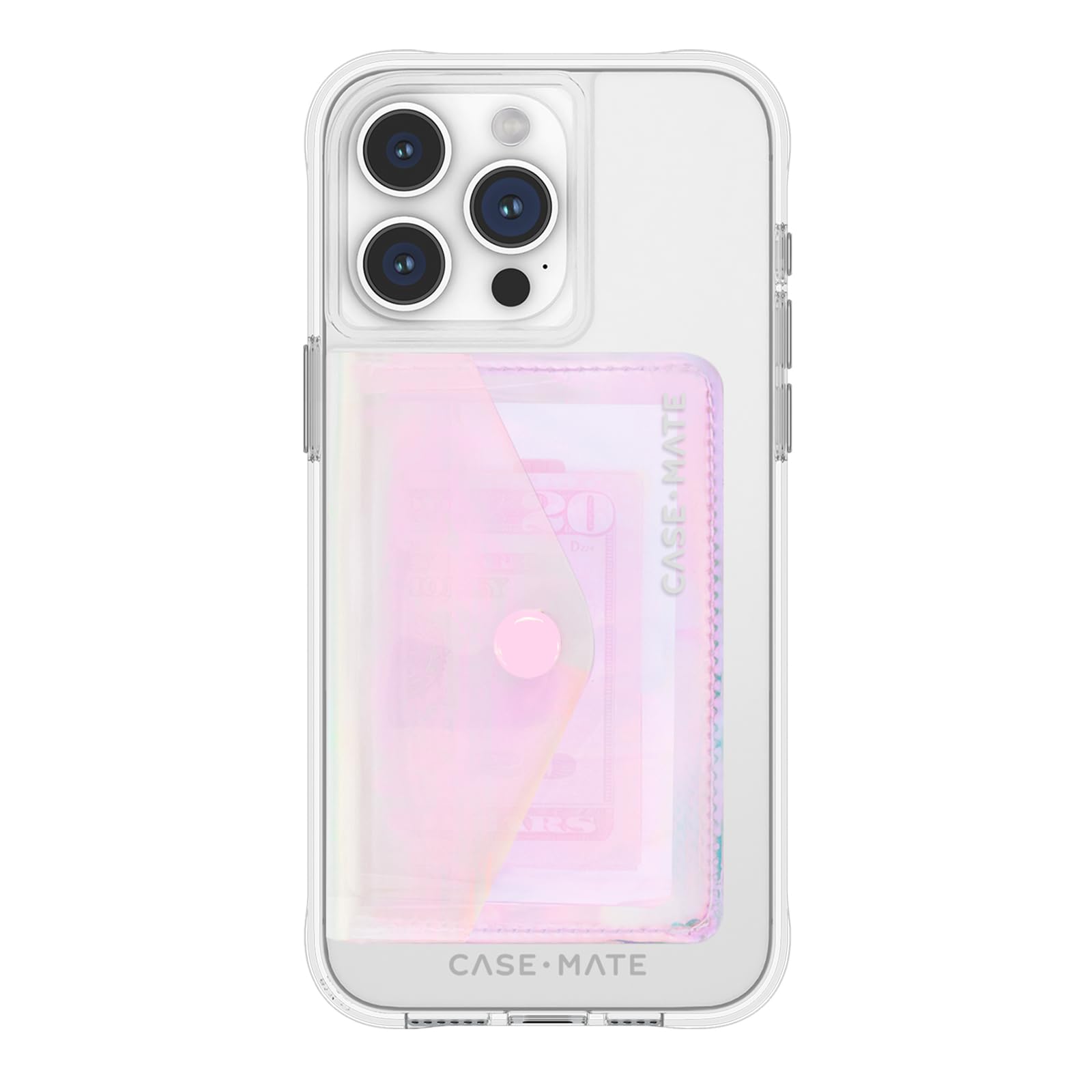 Case-Mate Soap Bubble Slim Magnetic Wallet/Card Holder for iPhone [Holds up to 5 Cards] Detachable Snap Closure Magnetic Phone Wallet for iPhone 17 Pro Max/16 Pro Max/15/14/13/12/Pixel 10 - Iridescent