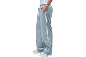 Susclude Mens Baggy Sweatpants Wide Leg Y2k Track Pants Fall Windbreak Stretch Casual Pants for 2025 Trendy Streetwear