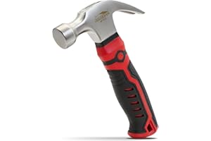 HOUSERAN Small Hammer 12oz, Claw Hammers for Picture Hanging, Martillos De Construccion, Small Hammer for Women, Suitable for Family, Camping, Stakes, DIY, Red x Black
