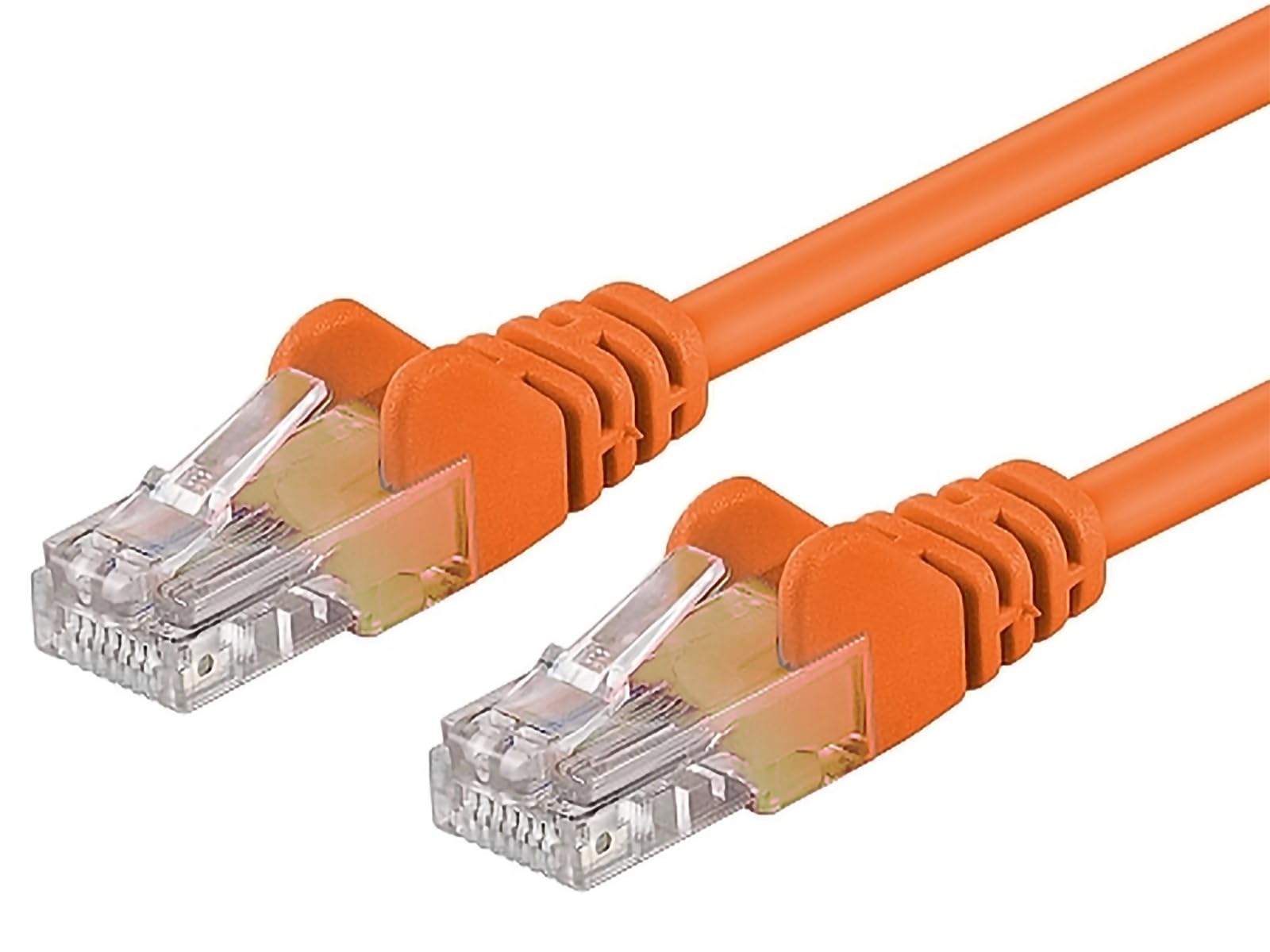 PremiumCord Network Cable, Ethernet, LAN & Patch Cable CAT5e, UTP, Quick Flexible & Robust RJ45 Cable 1Gbit/S, AWG 26/7, Copper Cable 100% Cu, Orange, 1 m