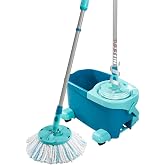 Clean Twist Spin Mop and Bucket Set with Rollers | Blue | Telescopic Handle, 360&deg; Joint, Spin-Dry System | Easy Glide Wheels