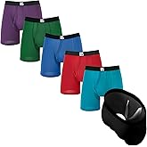 Warriors & Scholars Chafe Safe Pouch Boxer Briefs For Men 6 Pack Of 6, Moisture-Wicking, Buldge Enhancing Mens Underwear