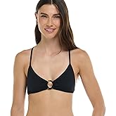 EIDON Women's Arlet Fixed Triangle Bikini Top Swimsuit With2-way Tie Back