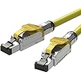 LINKUP - [GHMT & DSX8000 Certified] Cat8 Ethernet Patch Cable S/FTP 22AWG Double Shielded Solid Cable | 2000MHz 2GHz 40Gbps | 5th-Gen Ethernet LAN Network 40G Structure Wires |Yellow| 10 M (33ft)