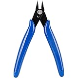 SIXWOOD Micro Flush Cutter Sprue Cutting Pliers, Stainless Steel with Spring Silicone Handle,For Copper And Aluminum Wire Cab