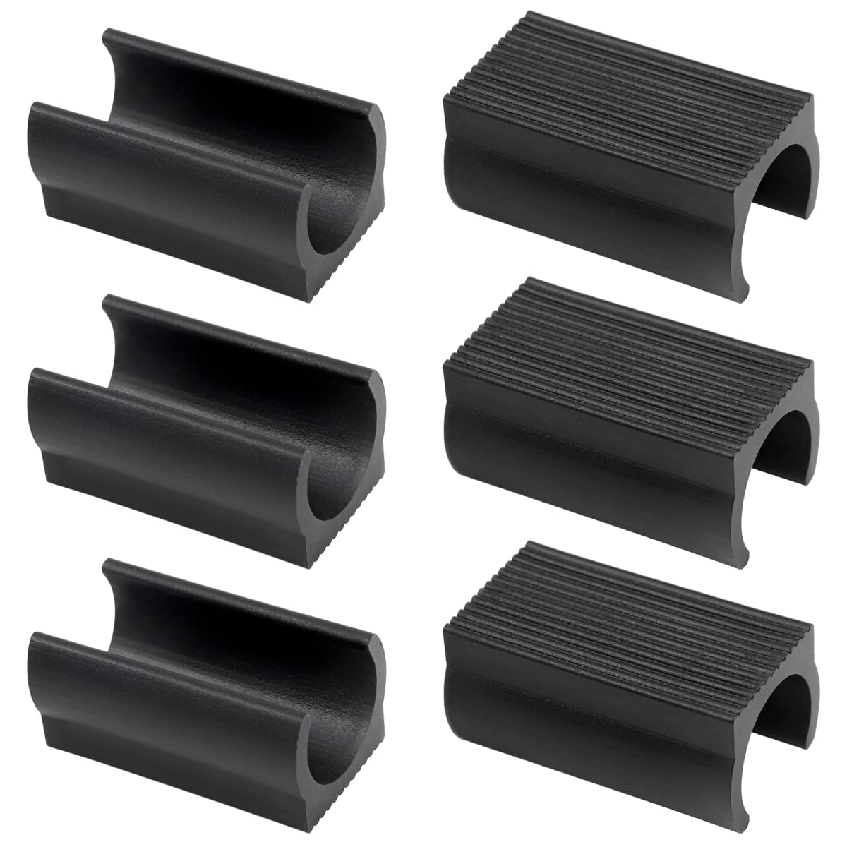 30Pcs 19mm Plastic Chair Foot U Shaped Floor Glides Tubing Caps Cover Foot Pad Rectangle Shaped Non-Slip Chair Leg Tip Protectors for Furniture Leg （Black）