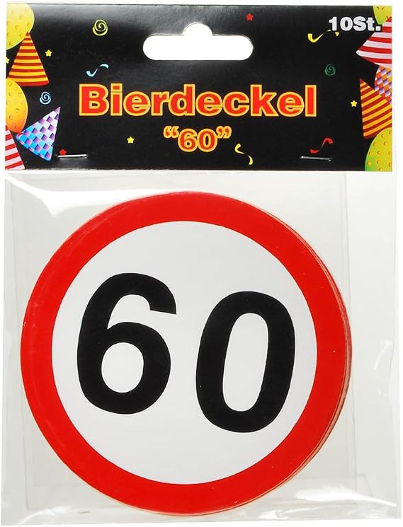 Udo Schmidt Bierdeckel Zum 60. Geburtstag – 10 Stück, 9,5 Cm Durchmesser, Mit Aufdruck