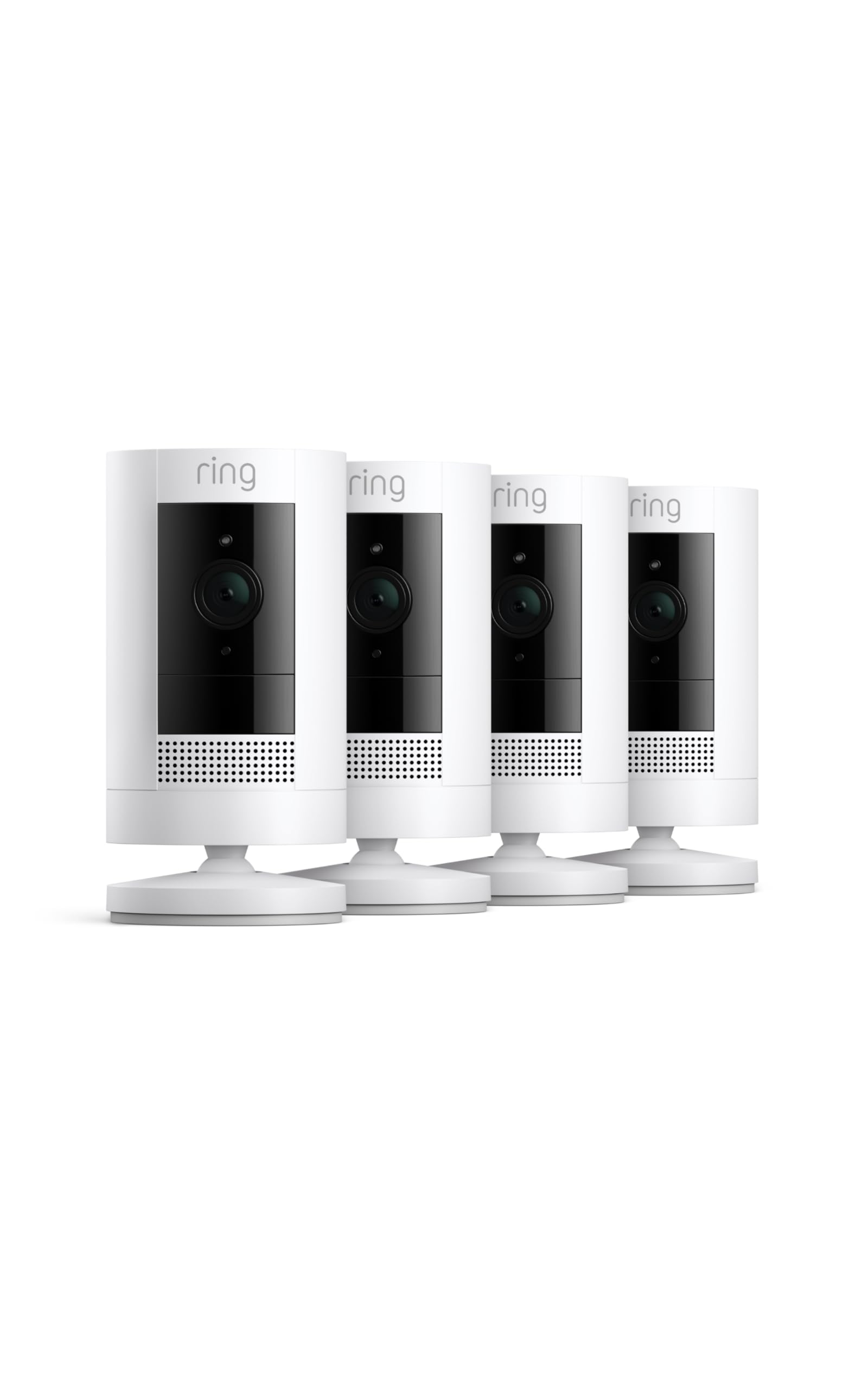 Ring Cámara exterior con batería (Stick Up Cam) | Cámara de vigilancia wifi HD para tu domicilio con comunicación bidireccional, instalación fácil | 30 días gratis de Ring Home | 4 Cámaras